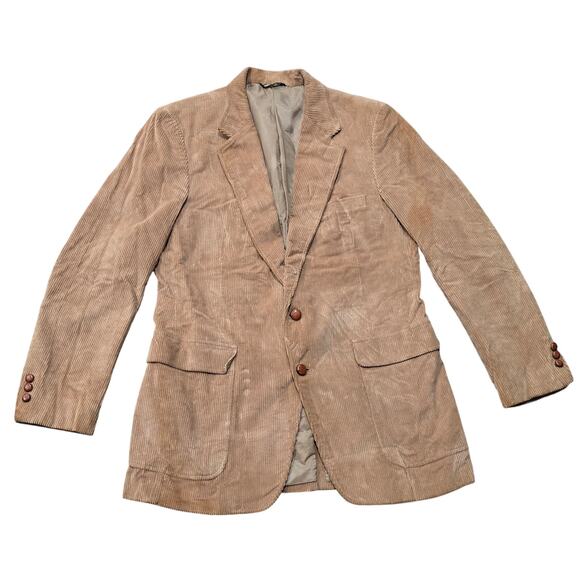 Vintage Westchester Classic Tan Corduroy Button Up Blazer Jacket - Picture 1 of 8